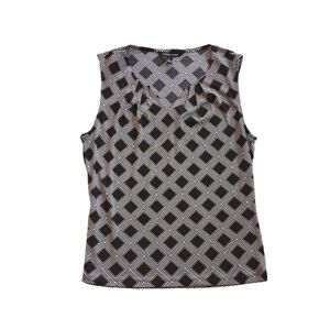 41 HAWTHORN Black and White Geometric Sleeveless Top Small